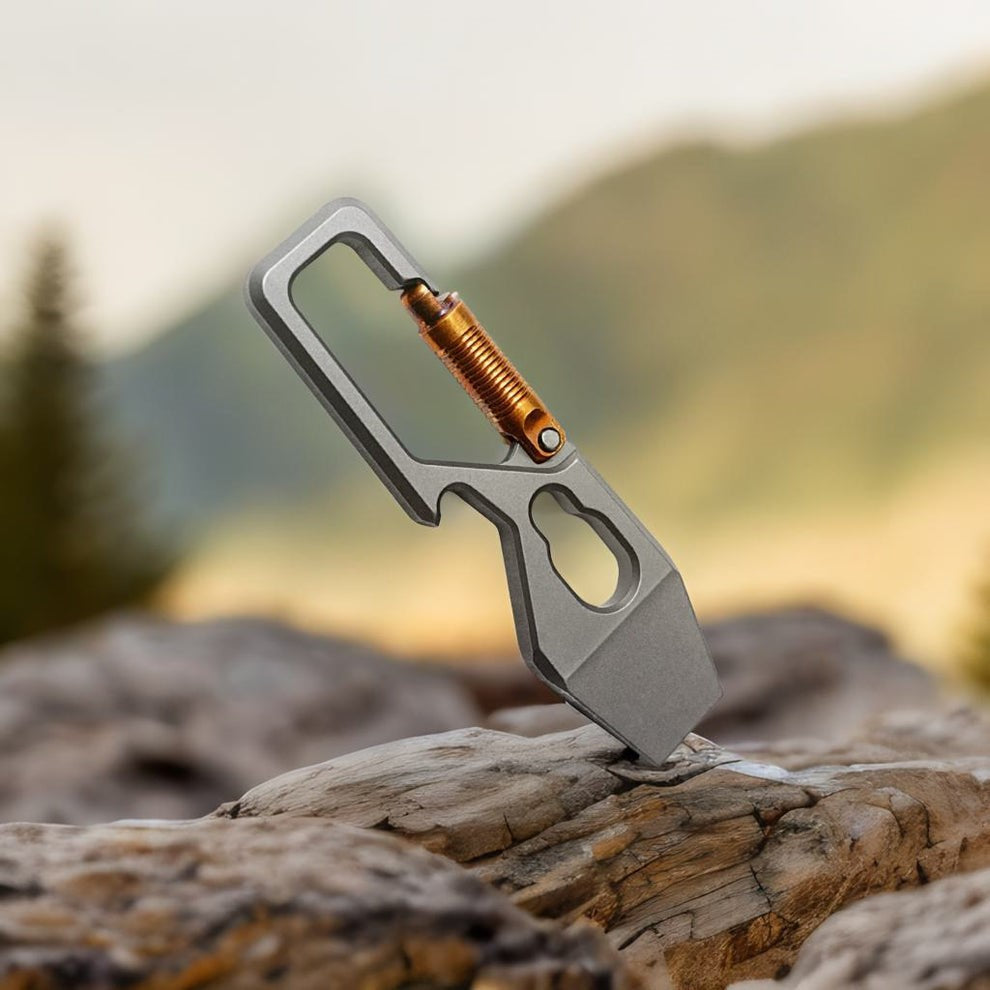 Titanium Multi-Tool Carabiner for Men - EDC Gear & Outdoor Survival Tool - Heavy-Duty Keychain Tool for Hiking, Camping, and Everyday Carry-0